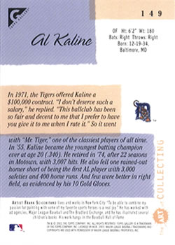 2001 Topps Gallery #149 Al Kaline Back