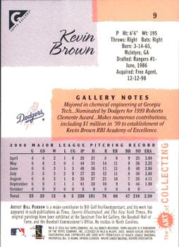 2001 Topps Gallery #9 Kevin Brown Back