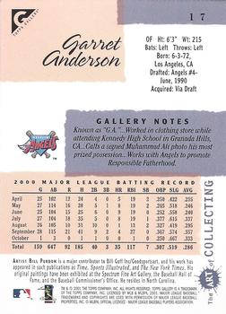 2001 Topps Gallery #17 Garret Anderson Back