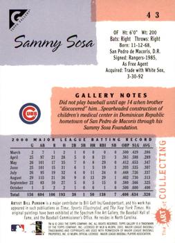 2001 Topps Gallery #43 Sammy Sosa Back