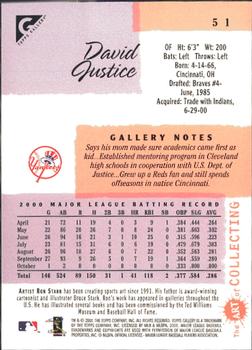 2001 Topps Gallery #51 David Justice Back
