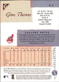 2001 Topps Gallery #64 Jim Thome Back