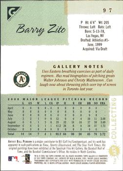 2001 Topps Gallery #97 Barry Zito Back