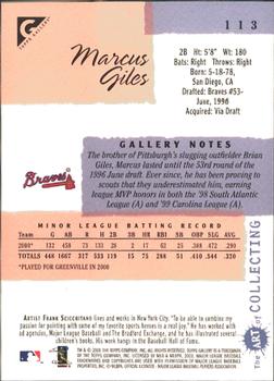 2001 Topps Gallery #113 Marcus Giles Back