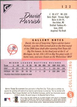 2001 Topps Gallery #122 David Parrish Back