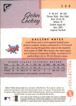 2001 Topps Gallery #138 John Lackey Back