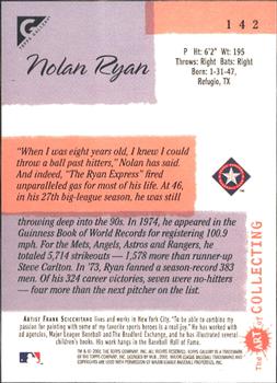 2001 Topps Gallery #142 Nolan Ryan Back