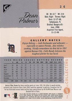 2001 Topps Gallery #26 Dean Palmer Back