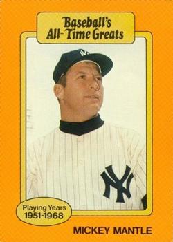 1987 Hygrade All-Time Greats - Promos (Yellow Backs) #NNO Mickey Mantle Front
