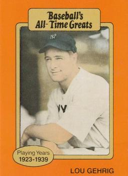 1987 Hygrade All-Time Greats - Promos (Yellow Backs) #NNO Lou Gehrig Front