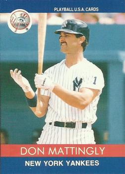 1991 Playball U.S.A. (Unlicensed) #91-2 Don Mattingly Front