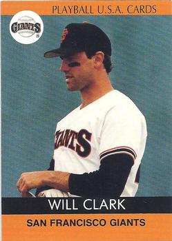1991 Playball U.S.A. (Unlicensed) #91-21 Will Clark Front