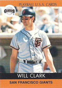 1991 Playball U.S.A. (Unlicensed) #91-23 Will Clark Front