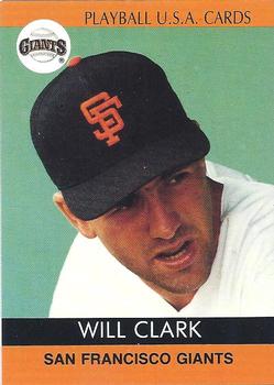 1991 Playball U.S.A. (Unlicensed) #91-24 Will Clark Front