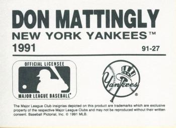 1991 Playball U.S.A. (Unlicensed) #91-27 Don Mattingly Back