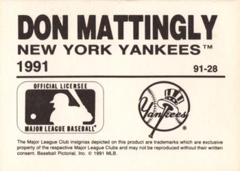 1991 Playball U.S.A. (Unlicensed) #91-28 Don Mattingly Back