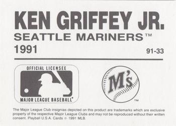 1991 Playball U.S.A. (Unlicensed) #91-33 Ken Griffey Jr. Back