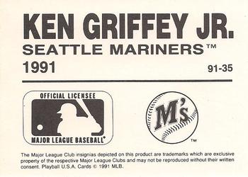 1991 Playball U.S.A. (Unlicensed) #91-35 Ken Griffey Jr. Back
