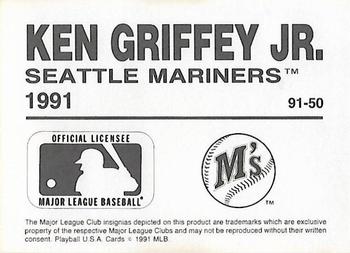 1991 Playball U.S.A. (Unlicensed) #91-50 Ken Griffey Jr. Back