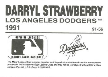 1991 Playball U.S.A. (Unlicensed) #91-56 Darryl Strawberry Back
