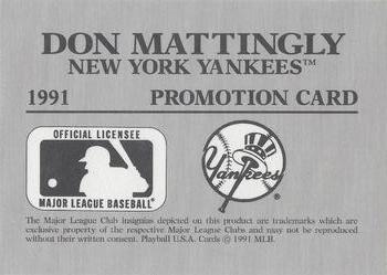 1991 Playball U.S.A. (Unlicensed) - Promos #NNO Don Mattingly Back
