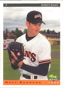 1993 Classic Best Everett Giants #4 Matt Baumann Front