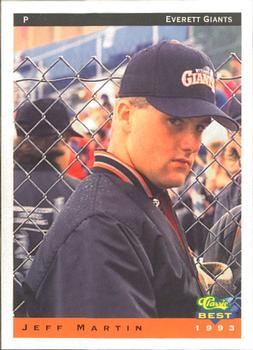 1993 Classic Best Everett Giants #17 Jeff Martin Front