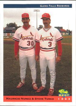 1993 Classic Best Glens Falls Redbirds #30 Mauricio Nunez / Steve Turco Front