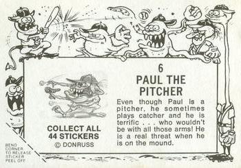 1973 Donruss Baseball Super Freaks #6 Paul the Pitcher Back