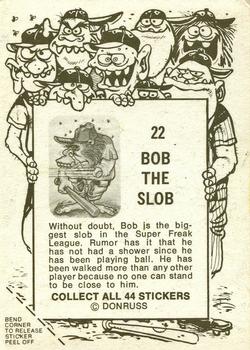 1973 Donruss Baseball Super Freaks #22 Bob the Slob Back