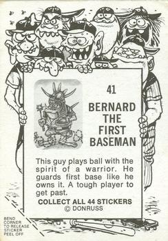 1973 Donruss Baseball Super Freaks #41 Bernard the First Baseman Back