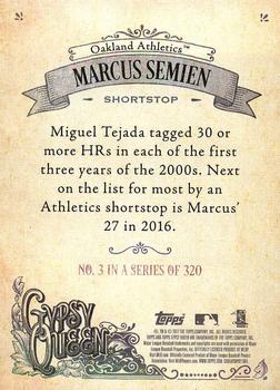 2017 Topps Gypsy Queen - Missing Blackplate #3 Marcus Semien Back