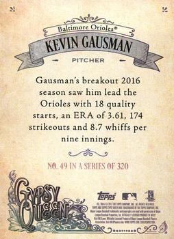 2017 Topps Gypsy Queen - Missing Blackplate #49 Kevin Gausman Back