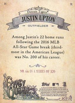 2017 Topps Gypsy Queen - Missing Blackplate #66 Justin Upton Back