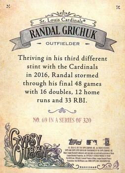 2017 Topps Gypsy Queen - Missing Blackplate #69 Randal Grichuk Back