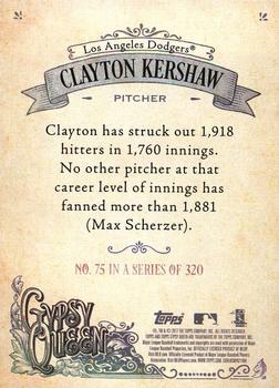 2017 Topps Gypsy Queen - Missing Blackplate #75 Clayton Kershaw Back