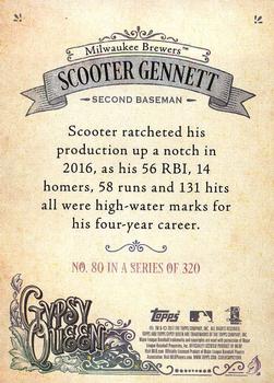 2017 Topps Gypsy Queen - Missing Blackplate #80 Scooter Gennett Back