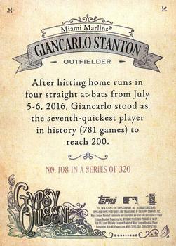 2017 Topps Gypsy Queen - Missing Blackplate #108 Giancarlo Stanton Back