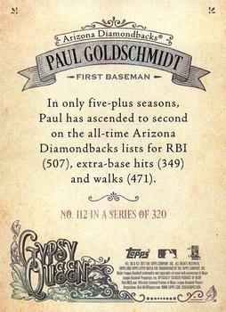 2017 Topps Gypsy Queen - Missing Blackplate #112 Paul Goldschmidt Back