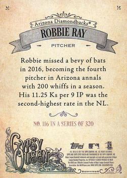 2017 Topps Gypsy Queen - Missing Blackplate #116 Robbie Ray Back