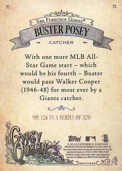 2017 Topps Gypsy Queen - Missing Blackplate #124 Buster Posey Back