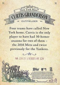 2017 Topps Gypsy Queen - Missing Blackplate #139 Curtis Granderson Back