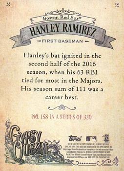 2017 Topps Gypsy Queen - Missing Blackplate #158 Hanley Ramirez Back