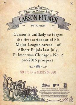 2017 Topps Gypsy Queen - Missing Blackplate #176 Carson Fulmer Back