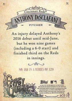 2017 Topps Gypsy Queen - Missing Blackplate #188 Anthony DeSclafani Back