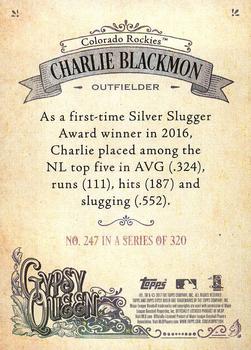 2017 Topps Gypsy Queen - Missing Blackplate #247 Charlie Blackmon Back