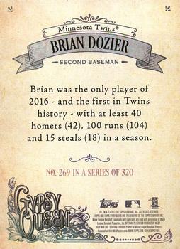 2017 Topps Gypsy Queen - Missing Blackplate #269 Brian Dozier Back