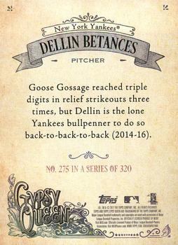 2017 Topps Gypsy Queen - Missing Blackplate #275 Dellin Betances Back