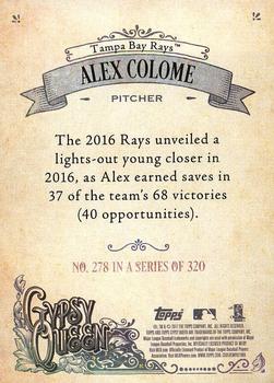 2017 Topps Gypsy Queen - Missing Blackplate #278 Alex Colome Back