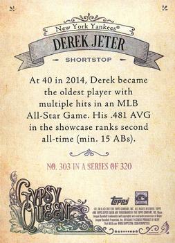 2017 Topps Gypsy Queen - Missing Blackplate #303 Derek Jeter Back